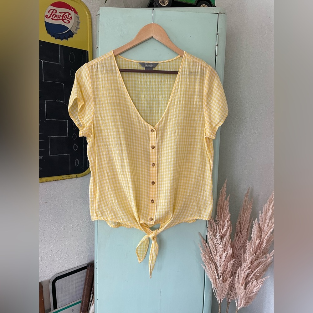 Natural Reflections Yellow Gingham Blouse